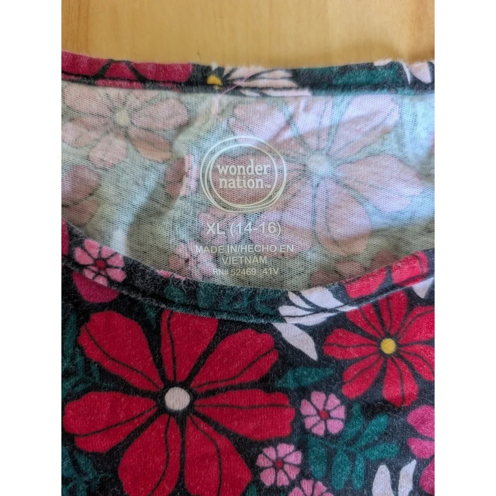 Wonder Nation Girls Long Sleeve Floral Dress Size XL (14-16). Knee Length